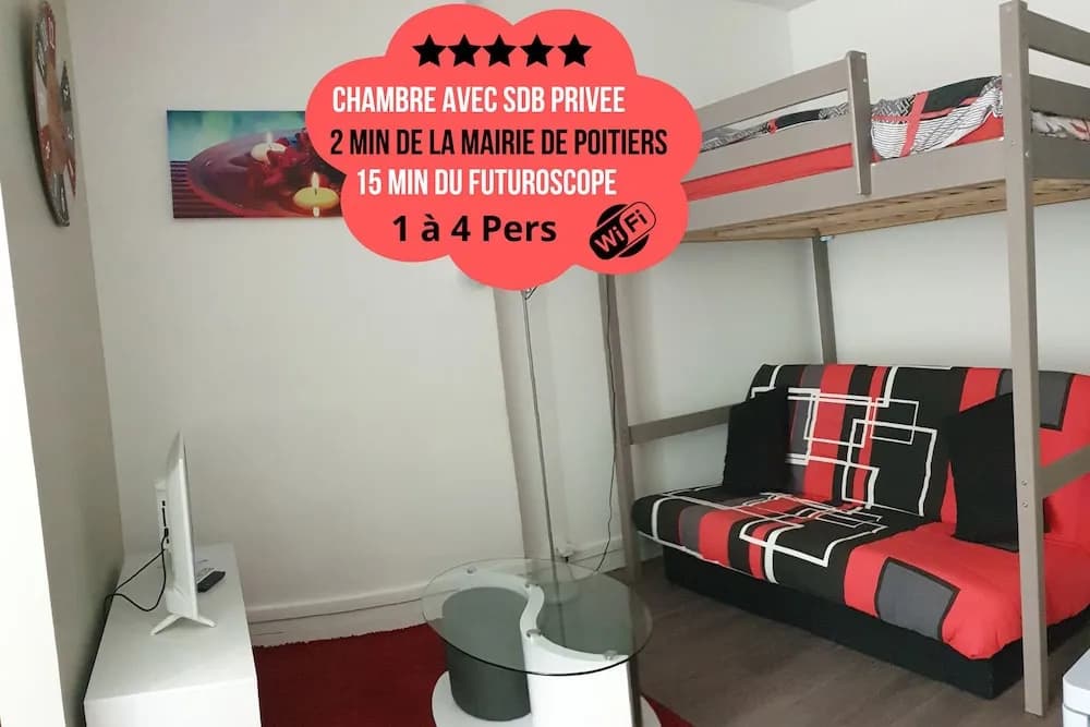 Poitiers Rabelais Chambres Quatro SDB - Photo 3