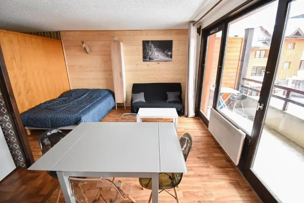 Le Relai S34 - Grand et lumineux studio avec coin montagne 4-6 pers, 50m des pistes, grand balcon exposé SUD, DRAPS NON CO...