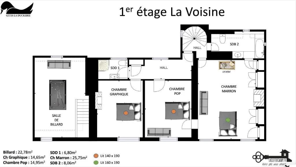 La Duckerie, Gîte 4*,55 Pers, SPA SAUNA OPTION salle de jeux, société La Clef Decamp - Photo 1