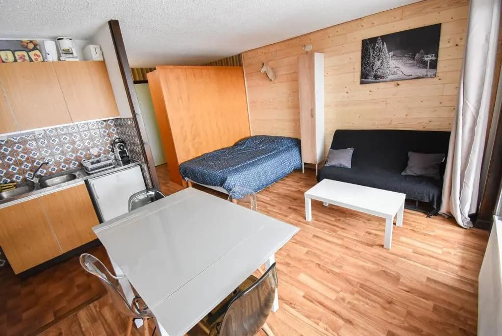 Le Relai S34 - Grand et lumineux studio avec coin montagne 4-6 pers, 50m des pistes, grand balcon exposé SUD, DRAPS NON CO...