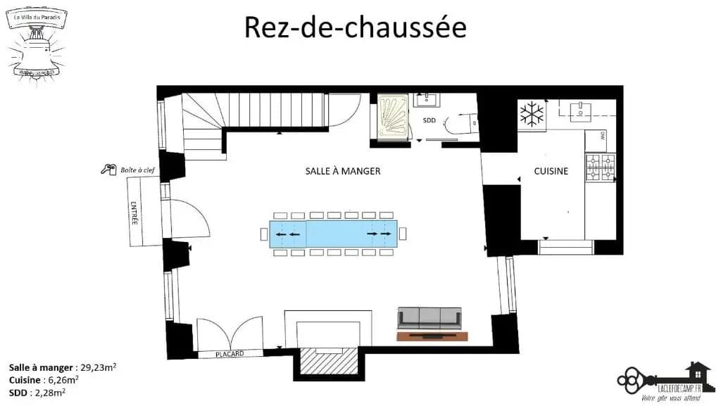 La Villa et Cours du Paradis gîte 4 étoiles, Billard BabyFoot, société La Clef Decamp - Photo 1