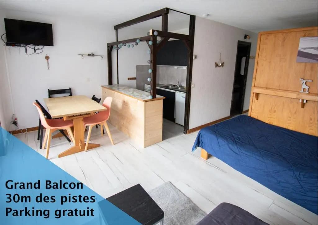 Relai S11 Grand et lumineux studio avec coin montagne 4-6 pers, 30m des pistes, grand balcon, DRAPS NON COMPRIS - Photo 1