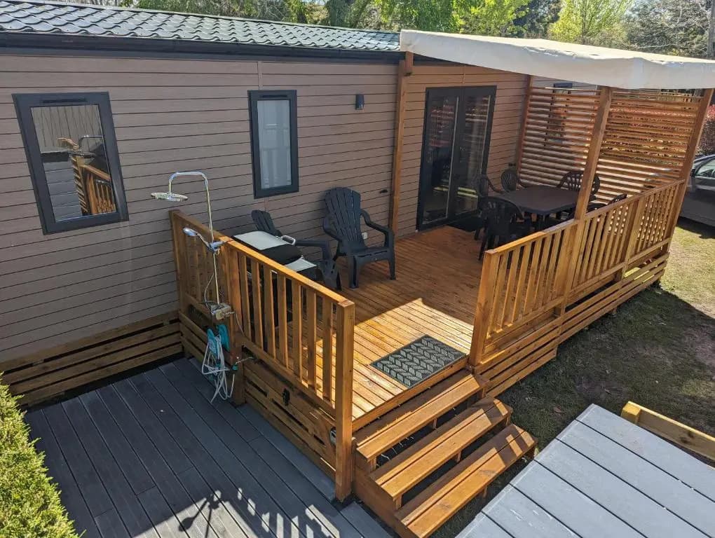 200m de la plage Mobil Home LUXE Neuf 42m2 3 chambres Camping 5 Etoiles Mayotte Biscarrosse Koyobalys - Miniature 7
